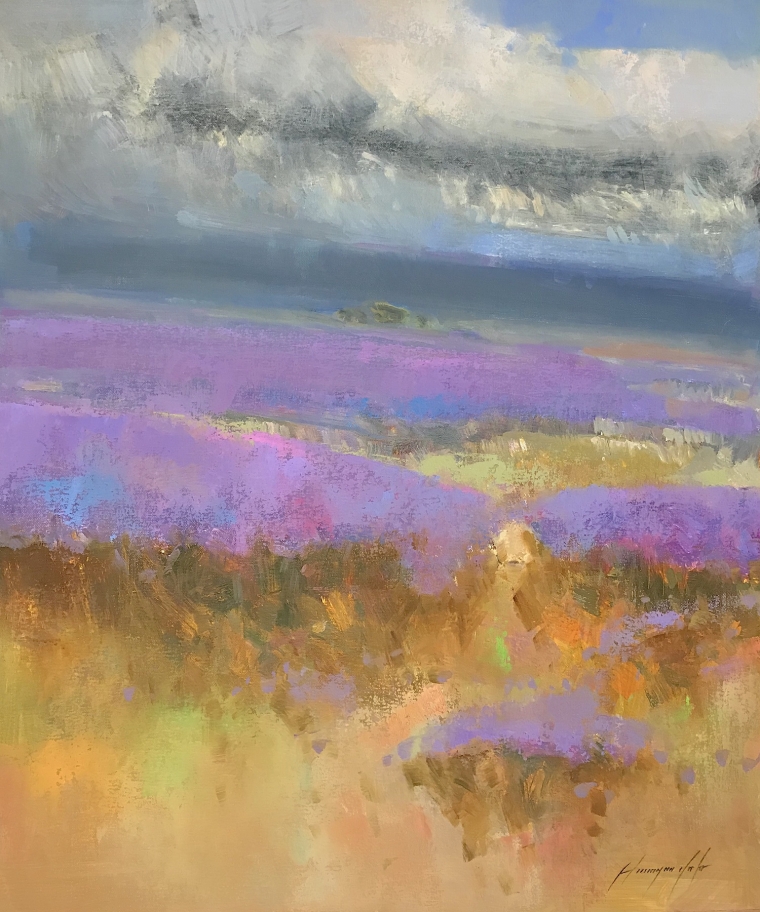 Lavenders, Original oil Painting, Handmade artwork, One of a Kind         